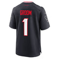 Tocy H.Texans #1 Groom Navy Game Jersey
