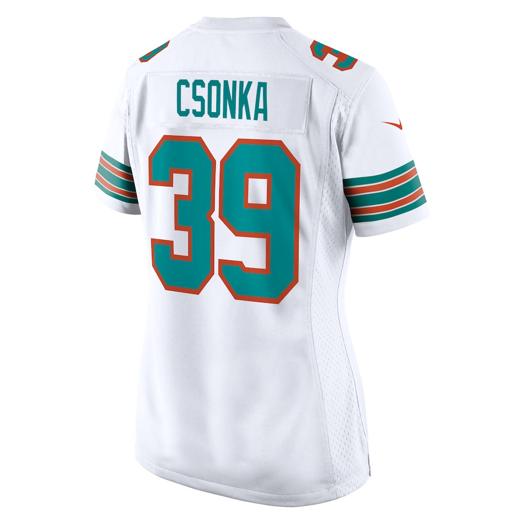 Tocy M.Dolphins #39 Larry Csonka White Retired Player Jersey
