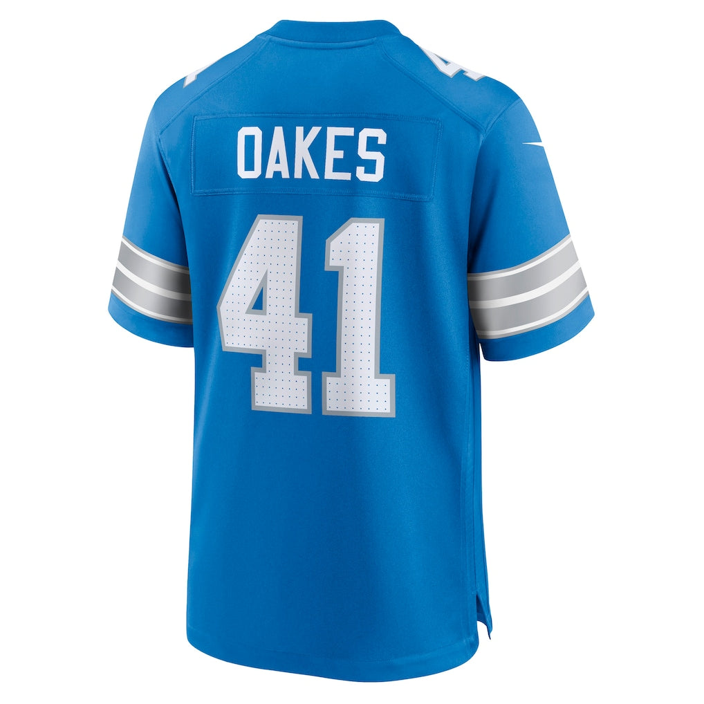 Tocy D.Lions #41 Gunnar Oakes Blue Team Game Jersey
