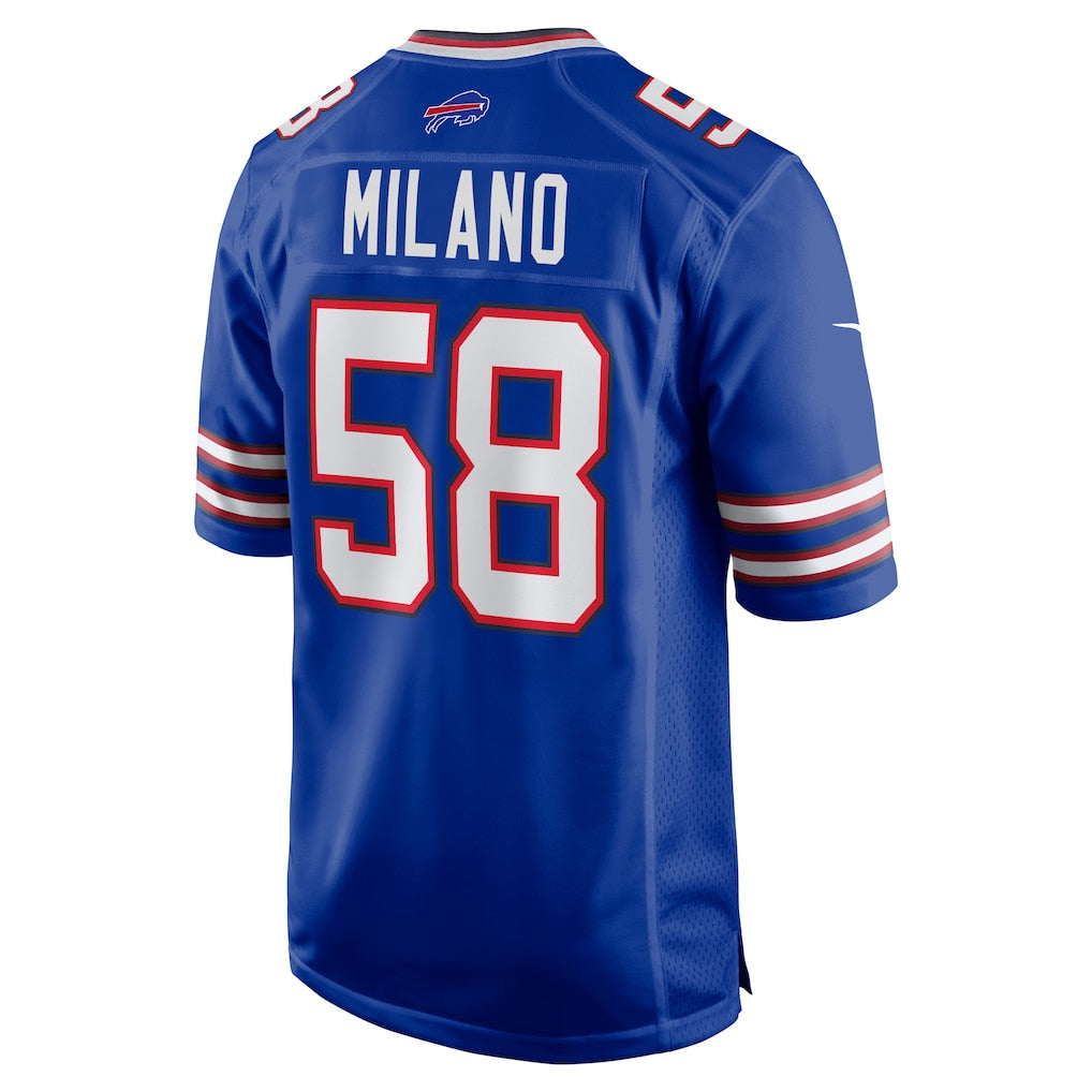 Tocy B.Bills #58 Matt Milano Royal Game Jersey